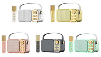 Altavoz Subwoofer Karaoke Retro con micrófono