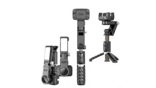 Palo de selfie con estabilizador con luz de relleno